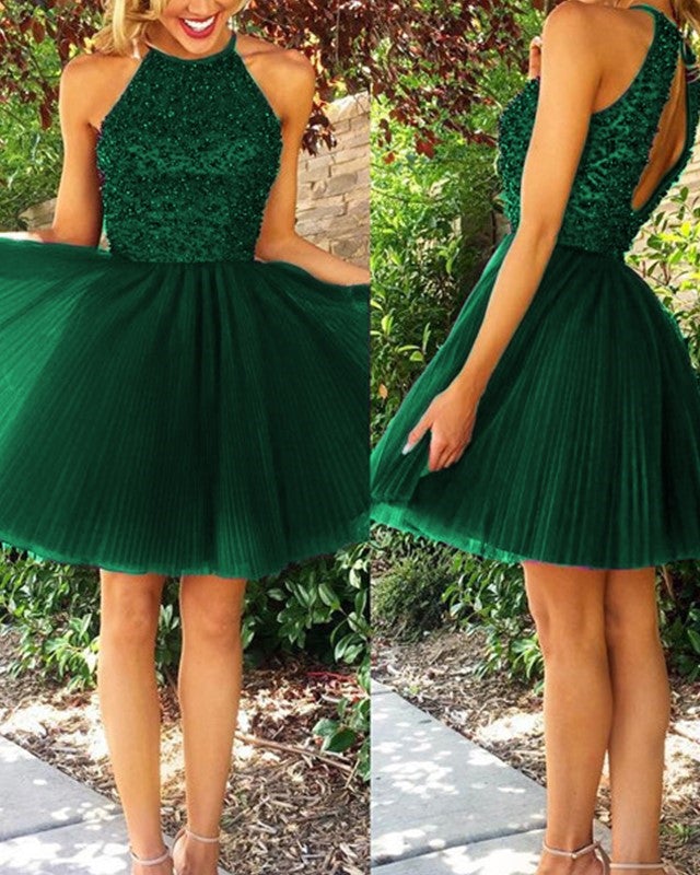 Short Tulle Homecoming Dresses Beaded ...